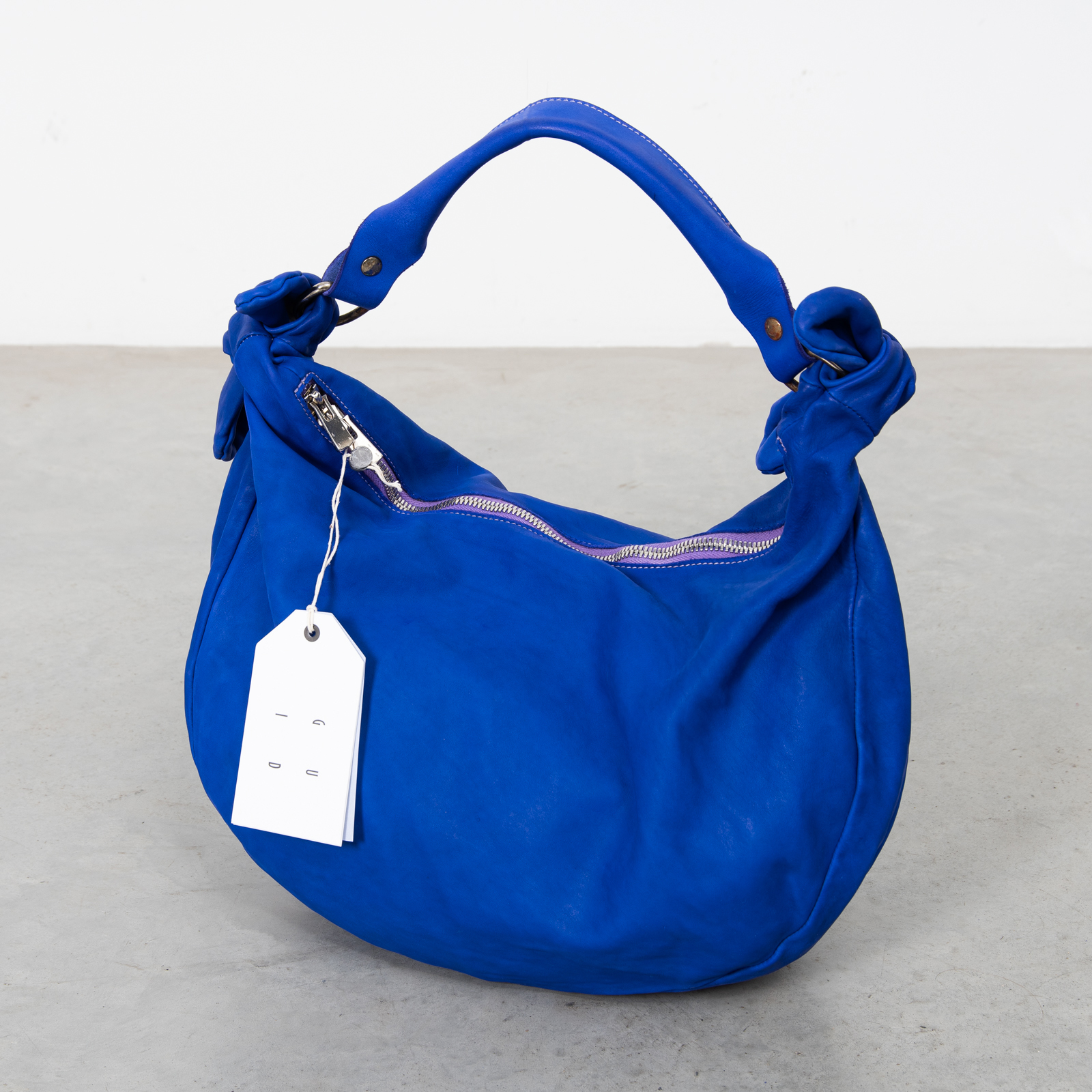 Buy Blue Embroidered Linen Hobo Bag by Linen Bloom Online at Aza Fashions.