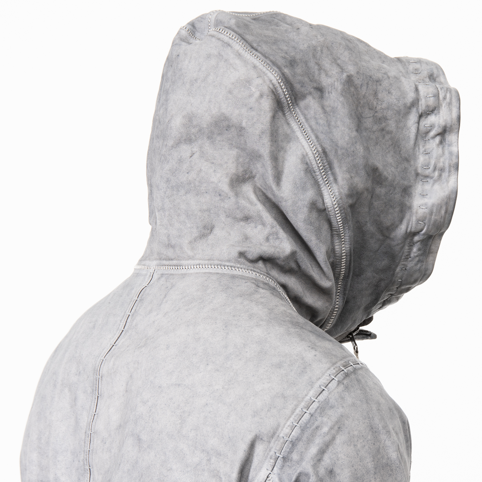 GREY REVERSIBLE LEATHER PARKA|wolfensson
