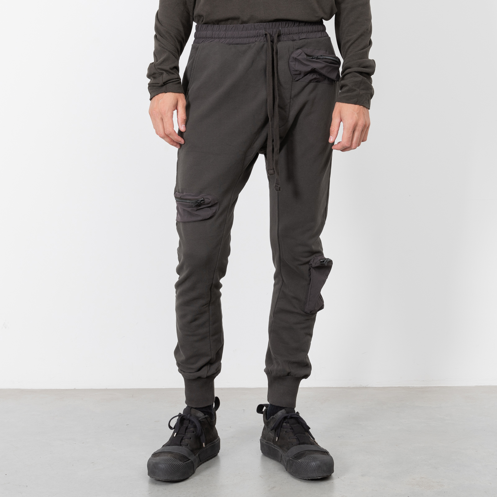 BROWN UTILITY JERSEY PANTS|wolfensson