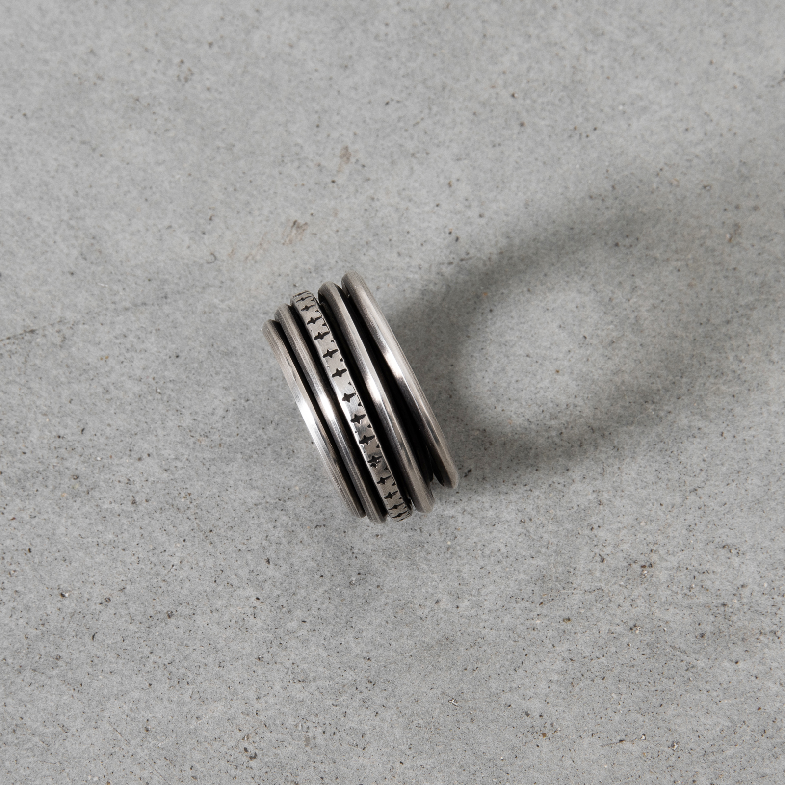 SILVER WOUND MARKS RING|wolfensson