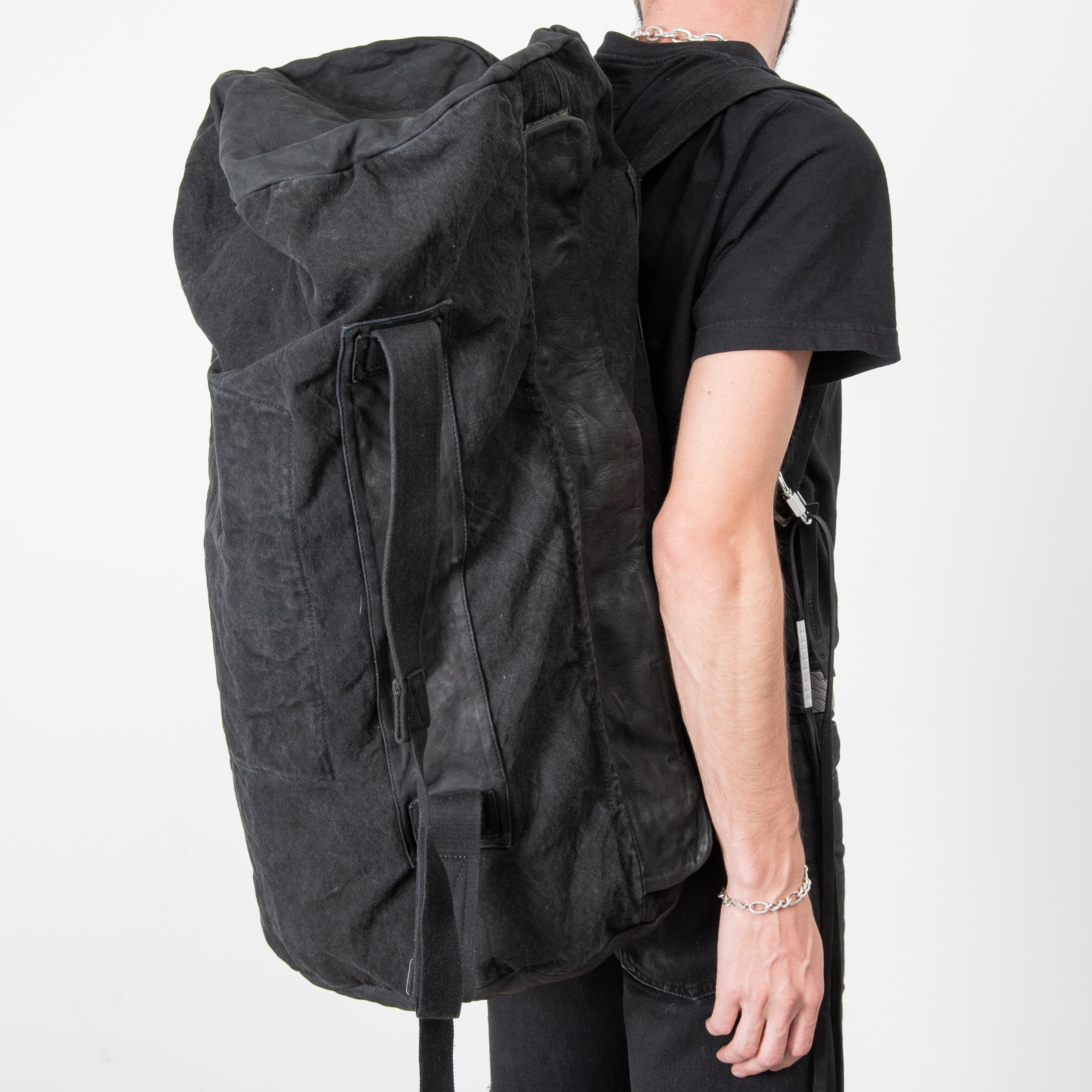 BLACK OBJECT DYED MOLDED INFANTERY BAG|wolfensson